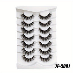 7 Pairs Fluffy Faux Mink False Eyelashes Soft Natural Wispy Daily Wear