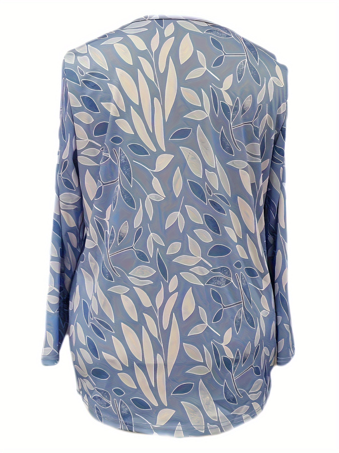 Leaf Print Button Up Long Sleeve Cardigan
