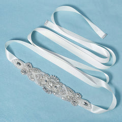 Rhinestone Bridal Sash Wedding Belt Satin Jewelry Beaded Accessory