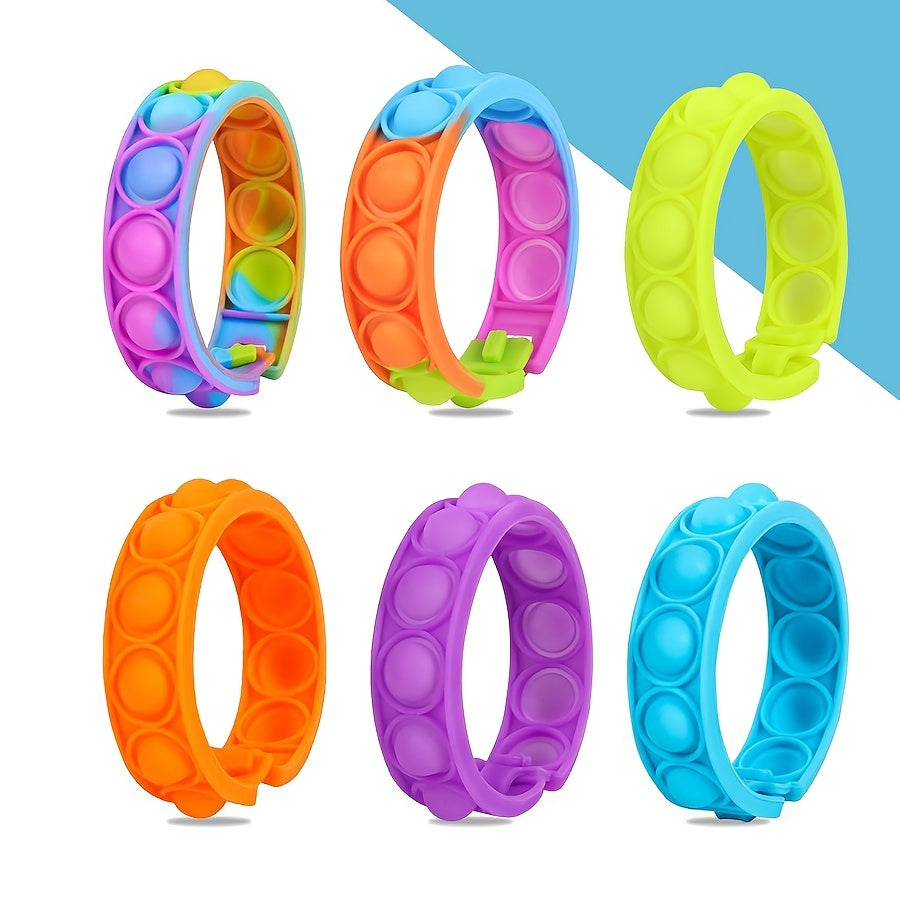 6pcs Silicone Band Bubble Bracelet Relief Toy for Stress Relief