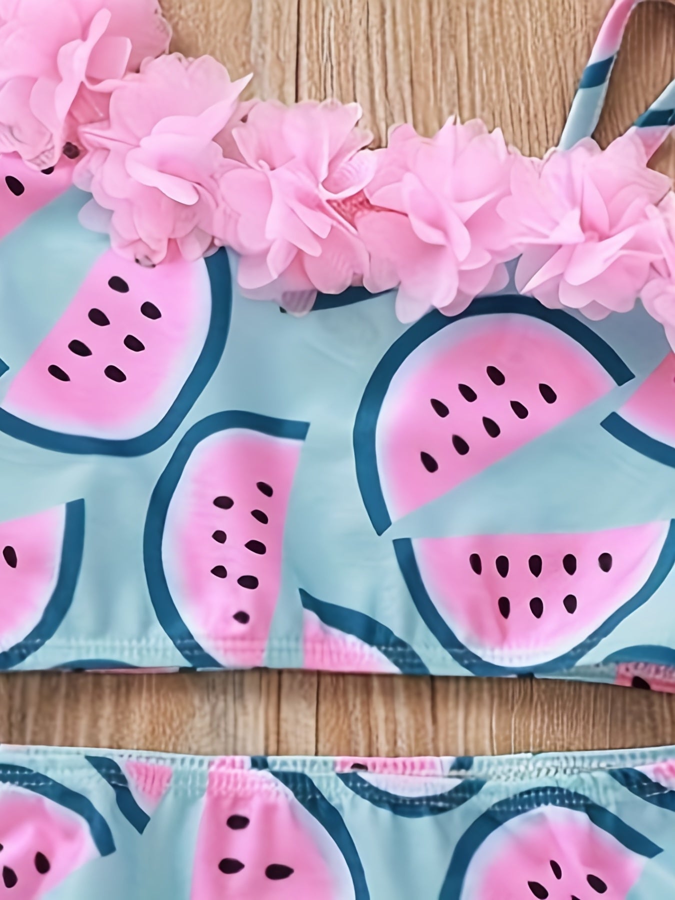 Watermelon Print Swinsuit Kid's Crop Top & Shorts