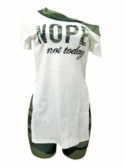 Trendy Two Piece Set Letter Print Tee & Pants