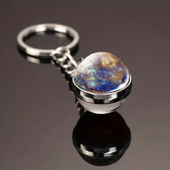Moon Keychain Solar System Galaxy Nebula Earth Mars Saturn Pendant
