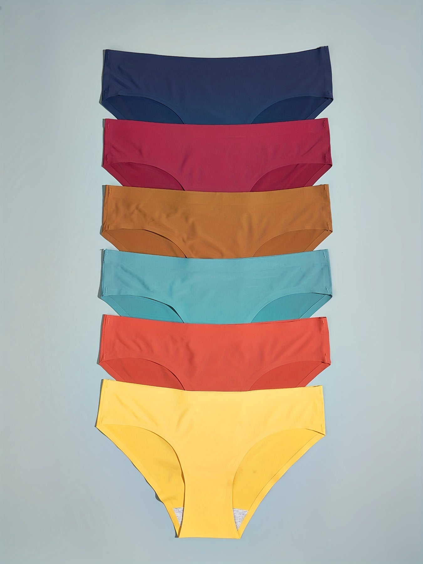 6pcs Mixed Bikini Panties Seamless Low Waist Intimates Women's Lingerie