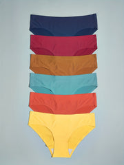 6pcs Mixed Bikini Panties Seamless Low Waist Intimates Women's Lingerie
