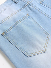 Slim Fit Ripped Denim Shorts Men's Casual Street Style Distressed Denim Shorts