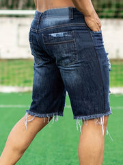 Men's Ripped Denim Shorts