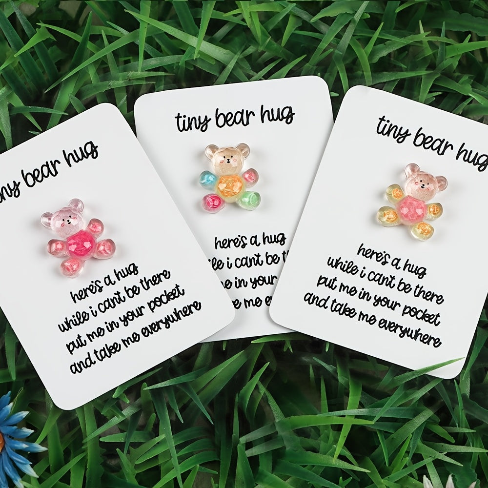 3pcs Pocket Hug Bear Resin Gift - Birthday, Anniversary, Mother s Gift