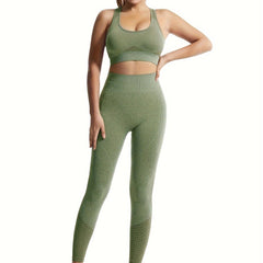 Women's 2pcs Argyle Sports Bra & Leggings Set