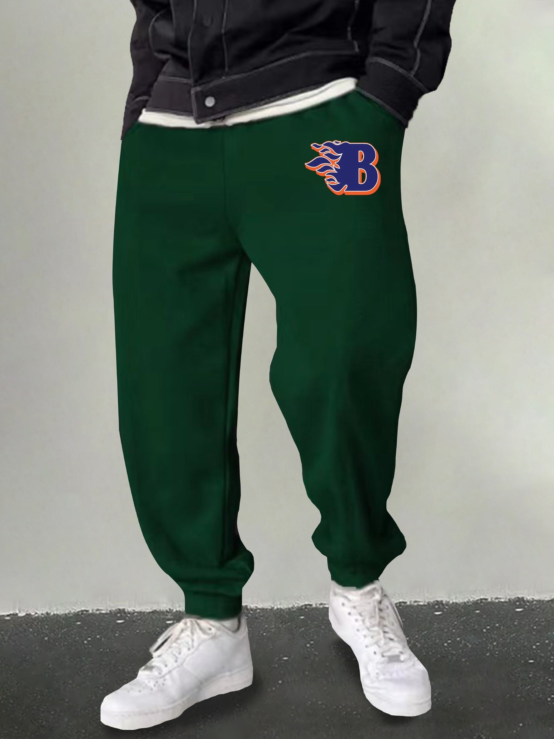 Men's B Graphic Sweatpants Casual Drawstring Joggers Outdoor