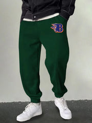 Men's B Graphic Sweatpants Casual Drawstring Joggers Outdoor