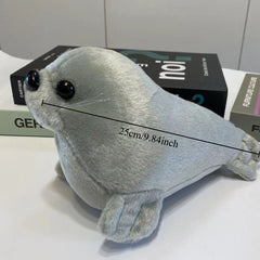 Gray Sea Lion Plush Toy Realistic Stuffed Animal Doll Home Decor