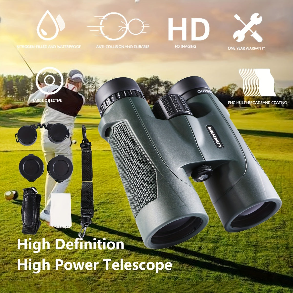 12x42 Waterproof & Fogproof Binoculars for Adults
