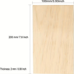 8pcs Unfinished Wood Balsa 200 X 100 X 2mm Plywood Board