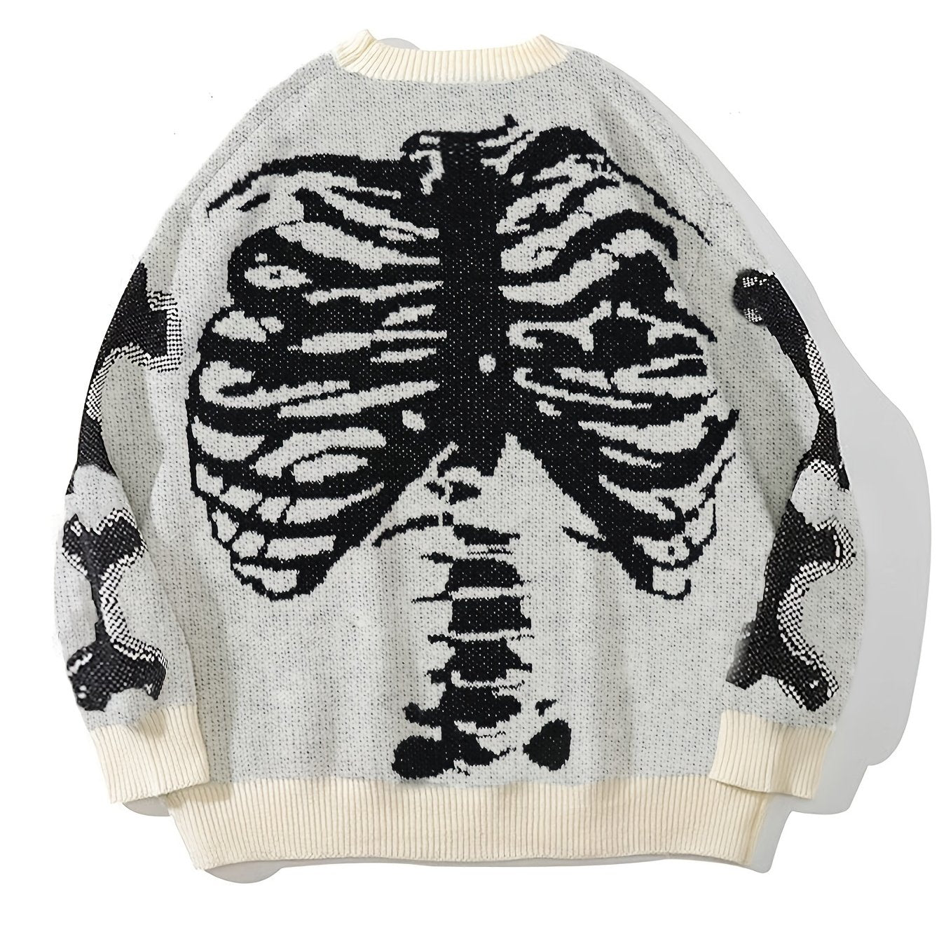Skull Print Halloween Goth Sweater Women's Long Sleeve Jumper