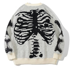 Skull Print Halloween Goth Sweater Women's Long Sleeve Jumper