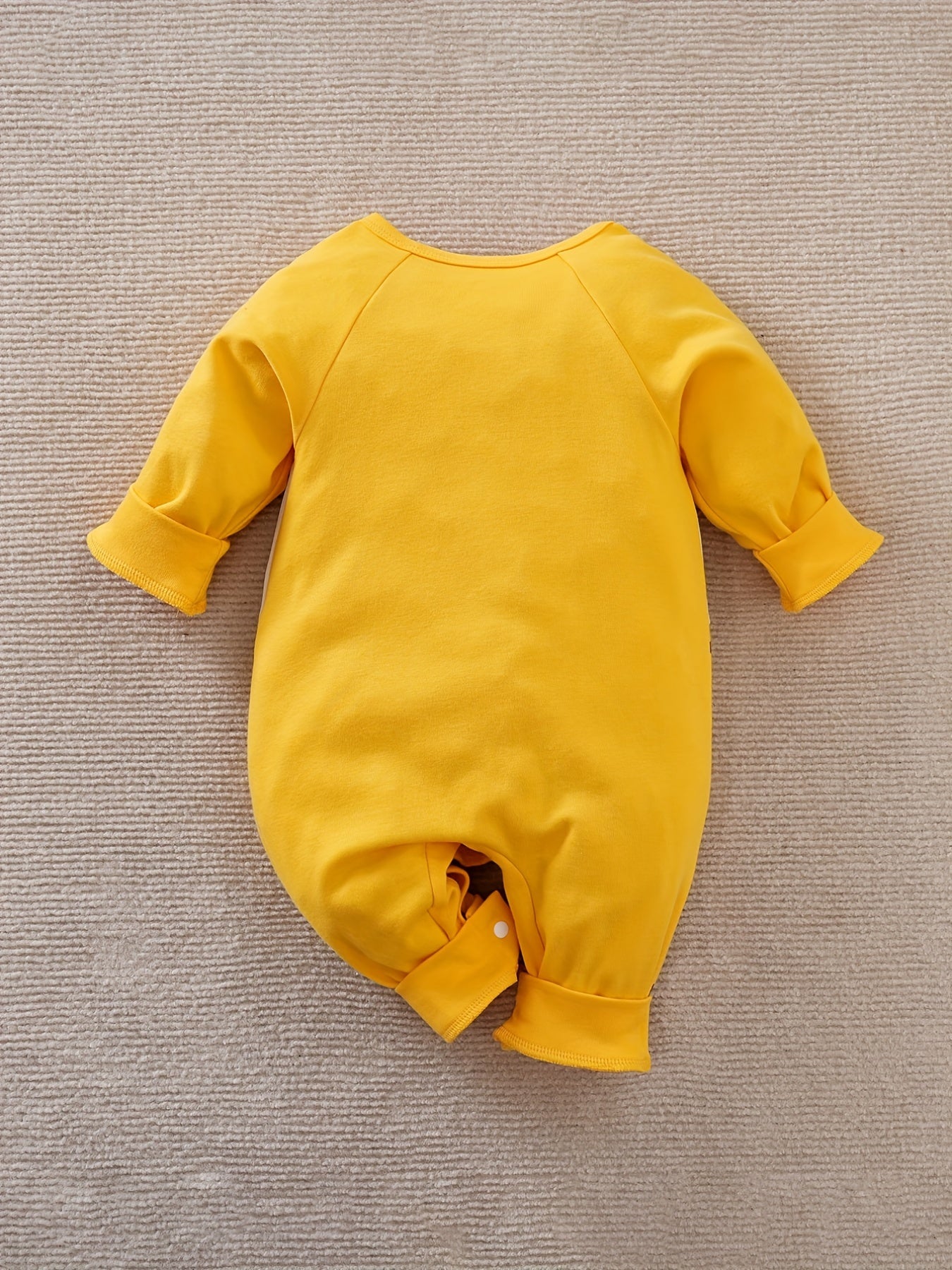 Baby Elephant Cartoon Graphic Long Sleeve Romper Jumpsuit