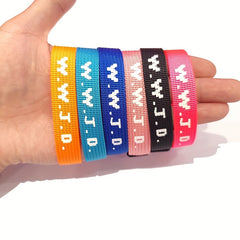 WWJD Letter Woven Rope Bracelet Religious Christian Wristband