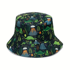Animal Print Bucket Hat Lightweight Sunscreen Fish Tiger Flamingo Shark Dinosaur