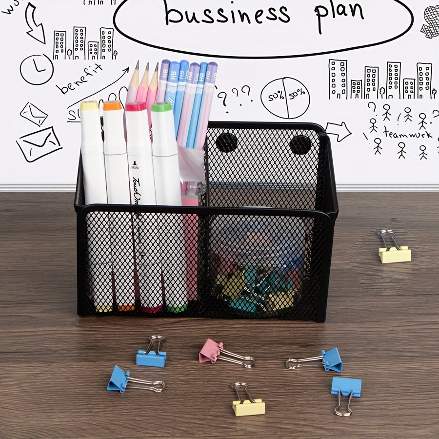 Mesh Pencil Case Pen Holder Desktop Storage Box