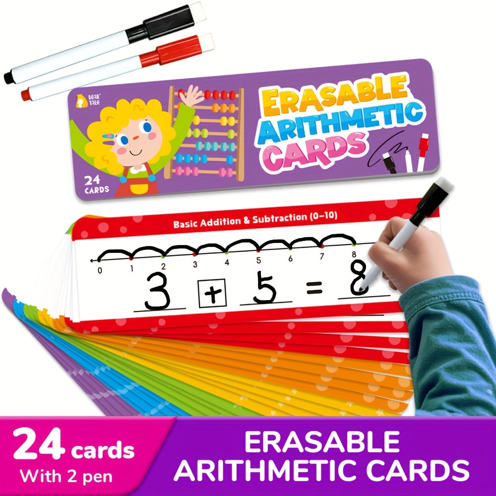 24pcs Number Line Cards 2 pens for Students Home school Teacher Supplies