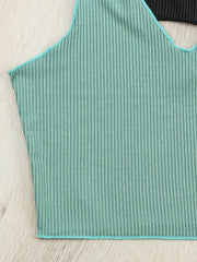 3pcs Ribbed Tank Tops V Neck Sleeveless Women's Lingerie
