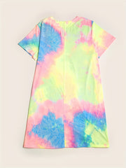 Tie Dye Ombre Print Short Sleeve Nightdress