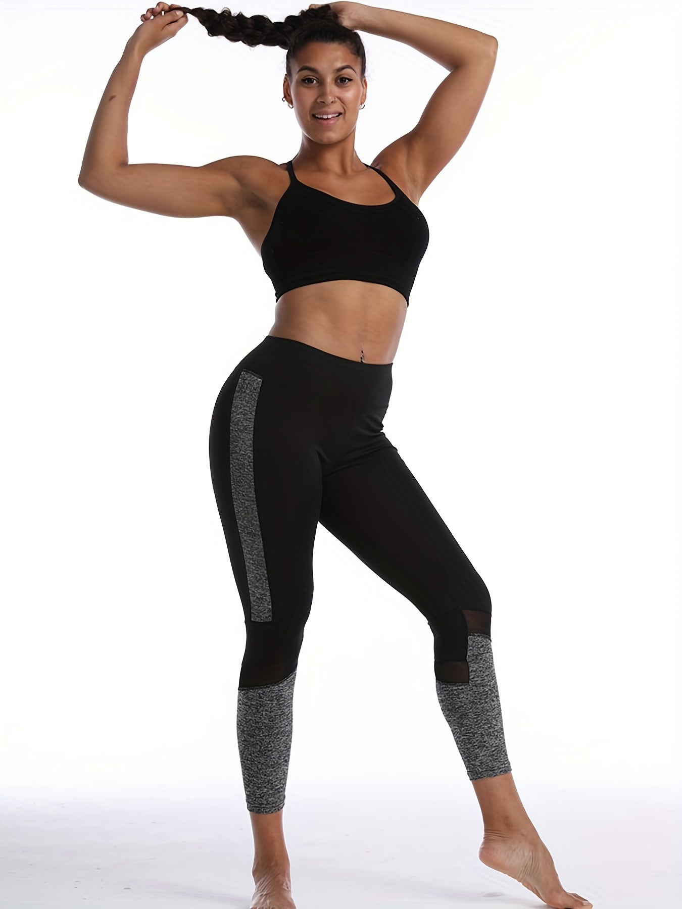Mesh Sweat-Wicking Yoga Leggings Butt Lifting Sports Pants
