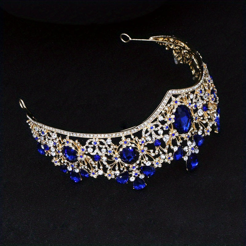 Crystal Headband Queen Crown Head Jewelry Bridal Hair Accessories