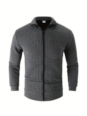 Men's Zipper Stand Collar Cardigan Warm Jacket