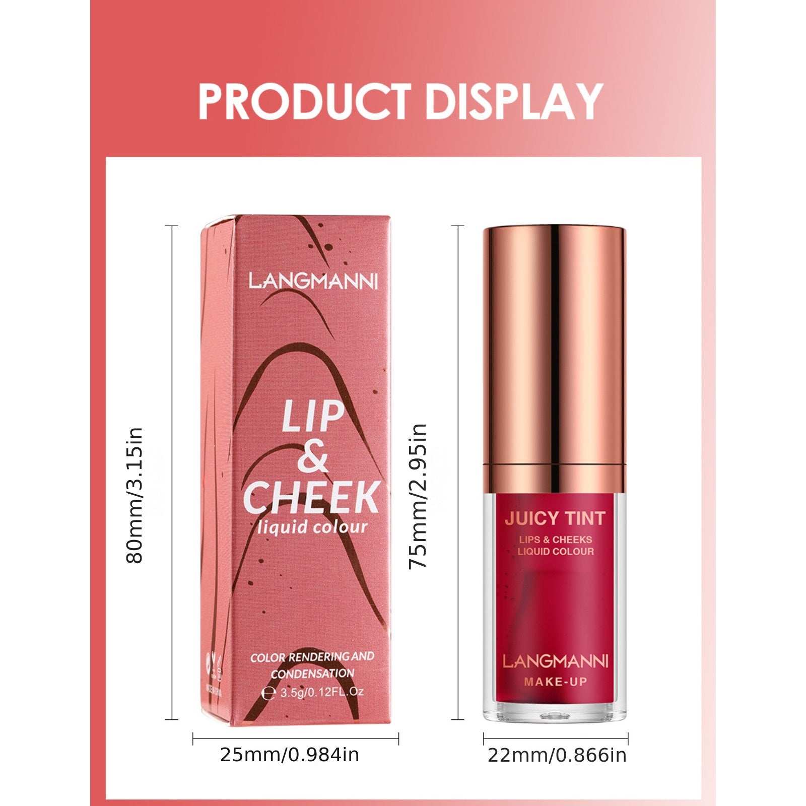 4-in-1 Lipstick Cheek Rouge: Velvet Texture, Long Lasting & Waterproof