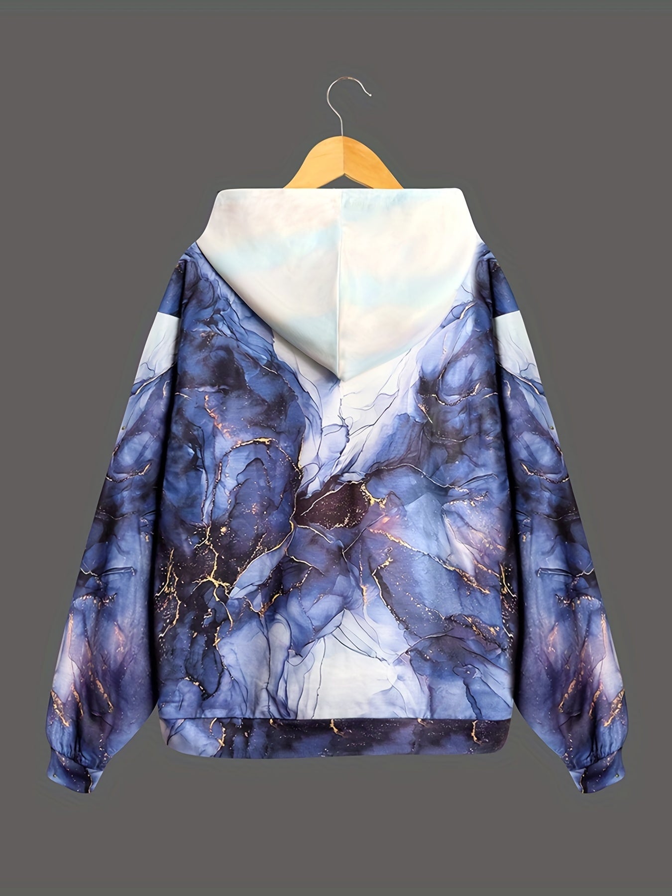 Ombre Print Sports Hooded Sweatshirt Women's Drawstring Hoodie