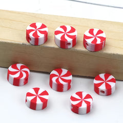 50pcs Christmas Candy Clay Beads DIY Necklace Bracelet Jewelry Making Supplies