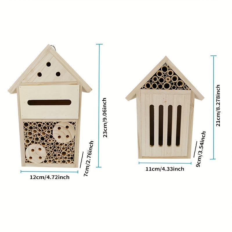 Wooden Mason Bee House Insect Hotel for Beneficial Insect Habitat