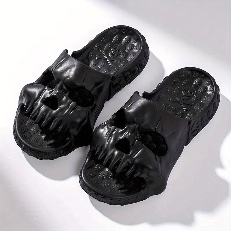 Men's Lightweight Skull Slides Casual Slippers