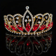 Red Crystal Tiara Queen Crown Headband