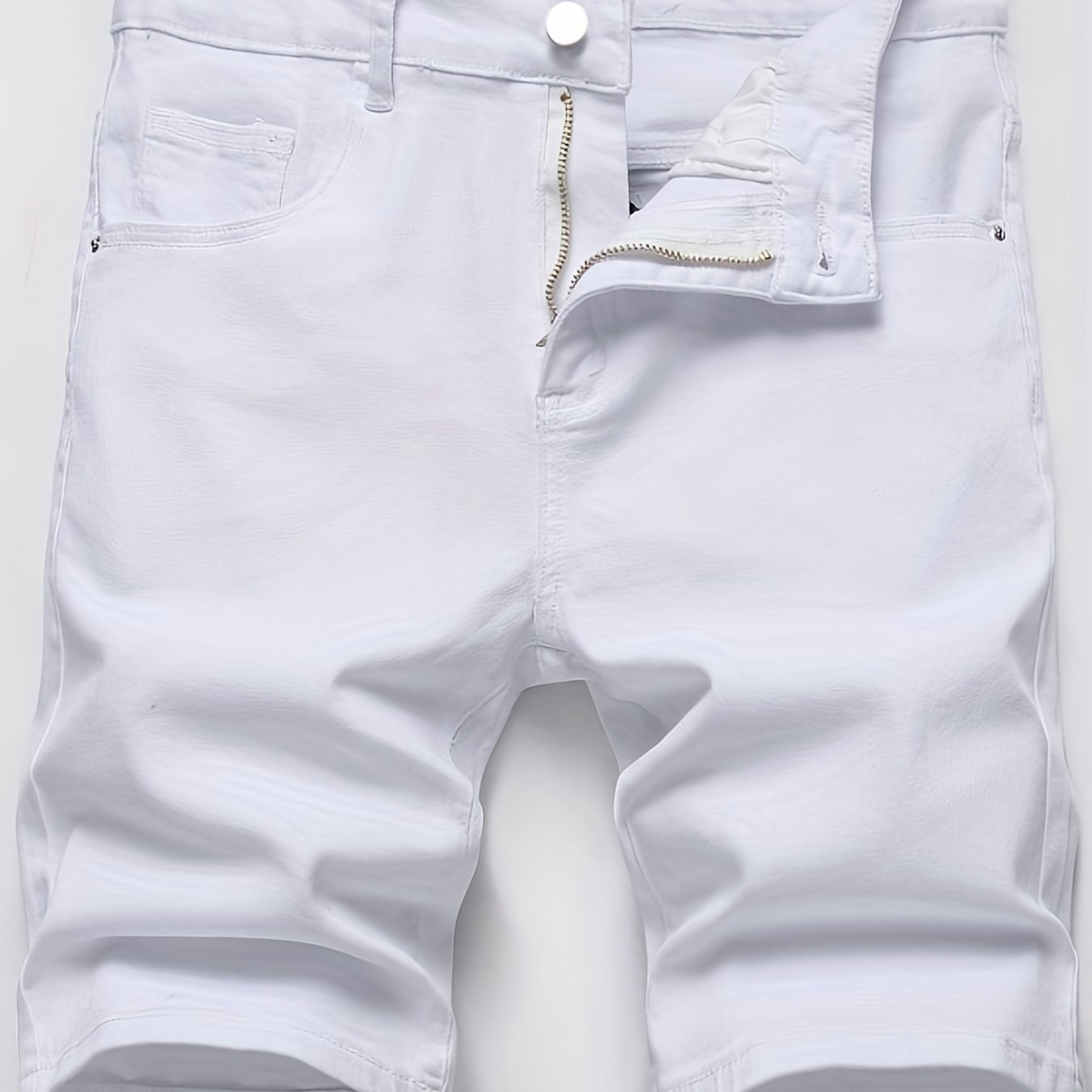 Men's Stretch Denim Shorts Street Style Classic Mid