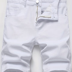 Men's Stretch Denim Shorts Street Style Classic Mid