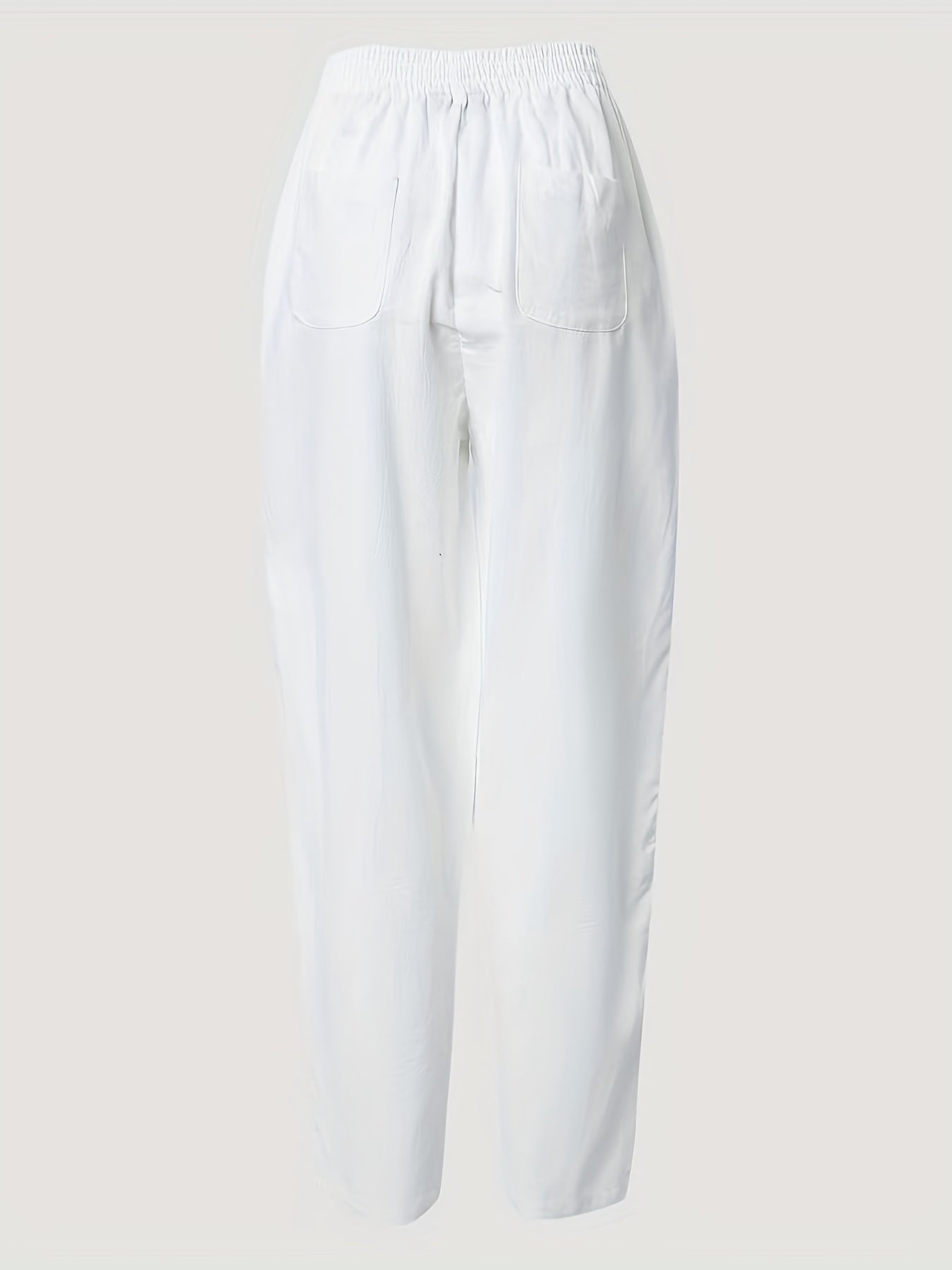 Solid Drawstring Loose Leg Pants Casual Side Cut Out Pants