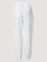 Solid Drawstring Loose Leg Pants Casual Side Cut Out Pants