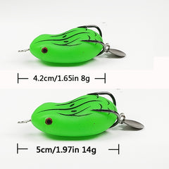 10pcs Bionic Soft Frog w/ Blade 8-14g Silicone Soft Bait Sea Fishing Tackle