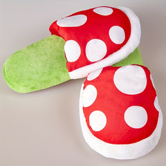 Polka Dot Pattern Slippers Plush Lined Warm Home Shoes