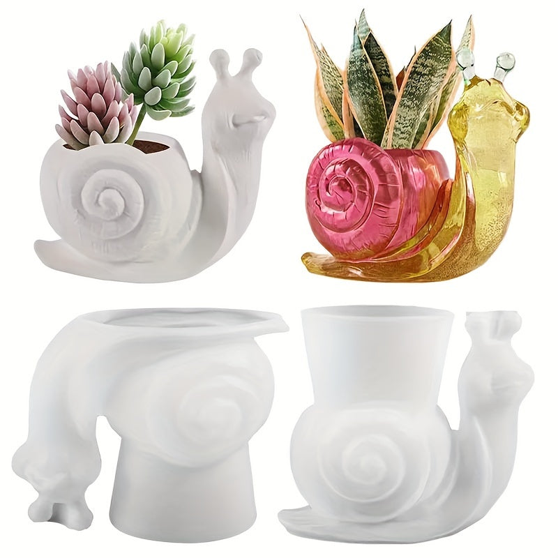 Snail Silicone Mold Garden Potting Box Succulent Plant Ornament