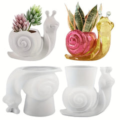 Snail Silicone Mold Garden Potting Box Succulent Plant Ornament