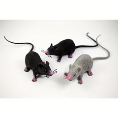 3pcs Mini Mouse Pups Realistic Plastic Toys Grey Fur Pink Accents Glowing Eyes