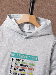 Boys Kids Casual Hoodie & Sweatpants Set Outdoor Clothes