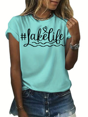 Summer Letter Graphic T-shirt Women's Top