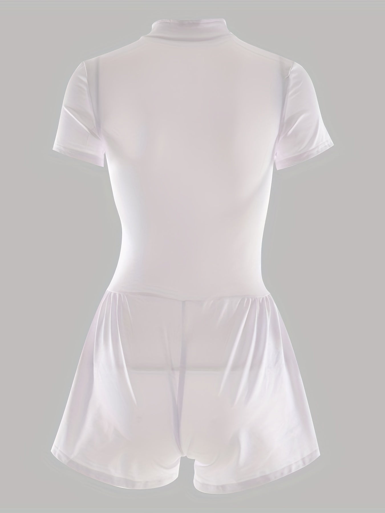 Short Sleeve Active Jumpsuits Stretchy Slim Fitted Bodycon Yoga Romper