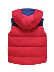Boys Hooded Fleece Zip Up Vest for Autumn/Winter