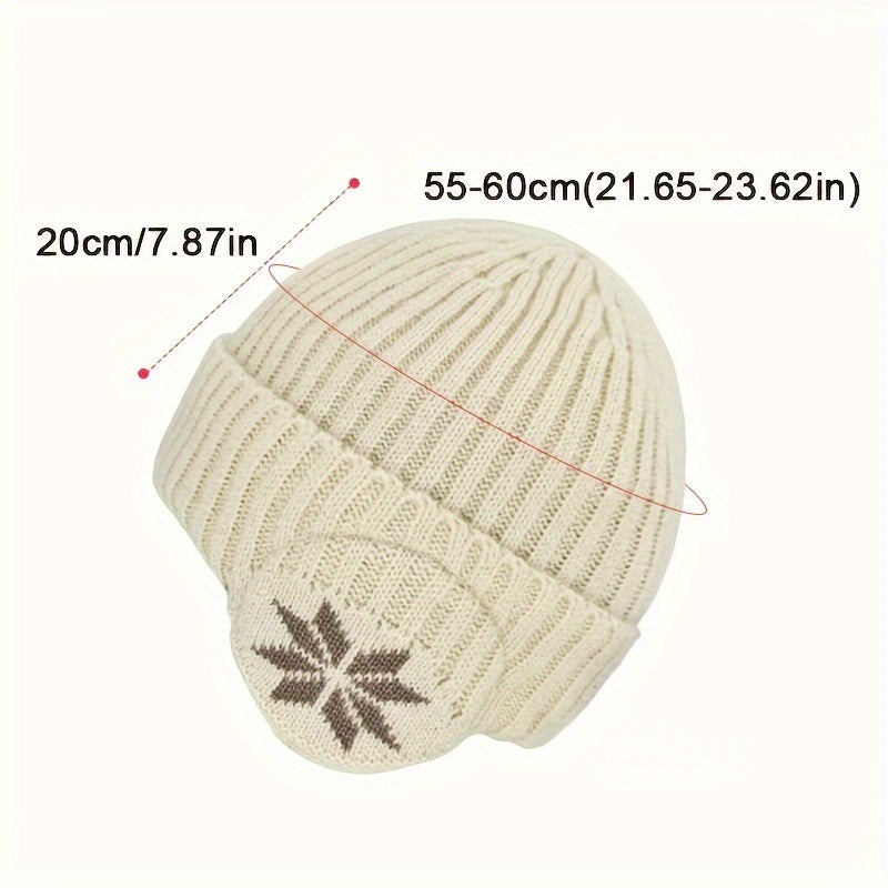 Winter Beanie Hat Knit Skull Cap With Earflaps